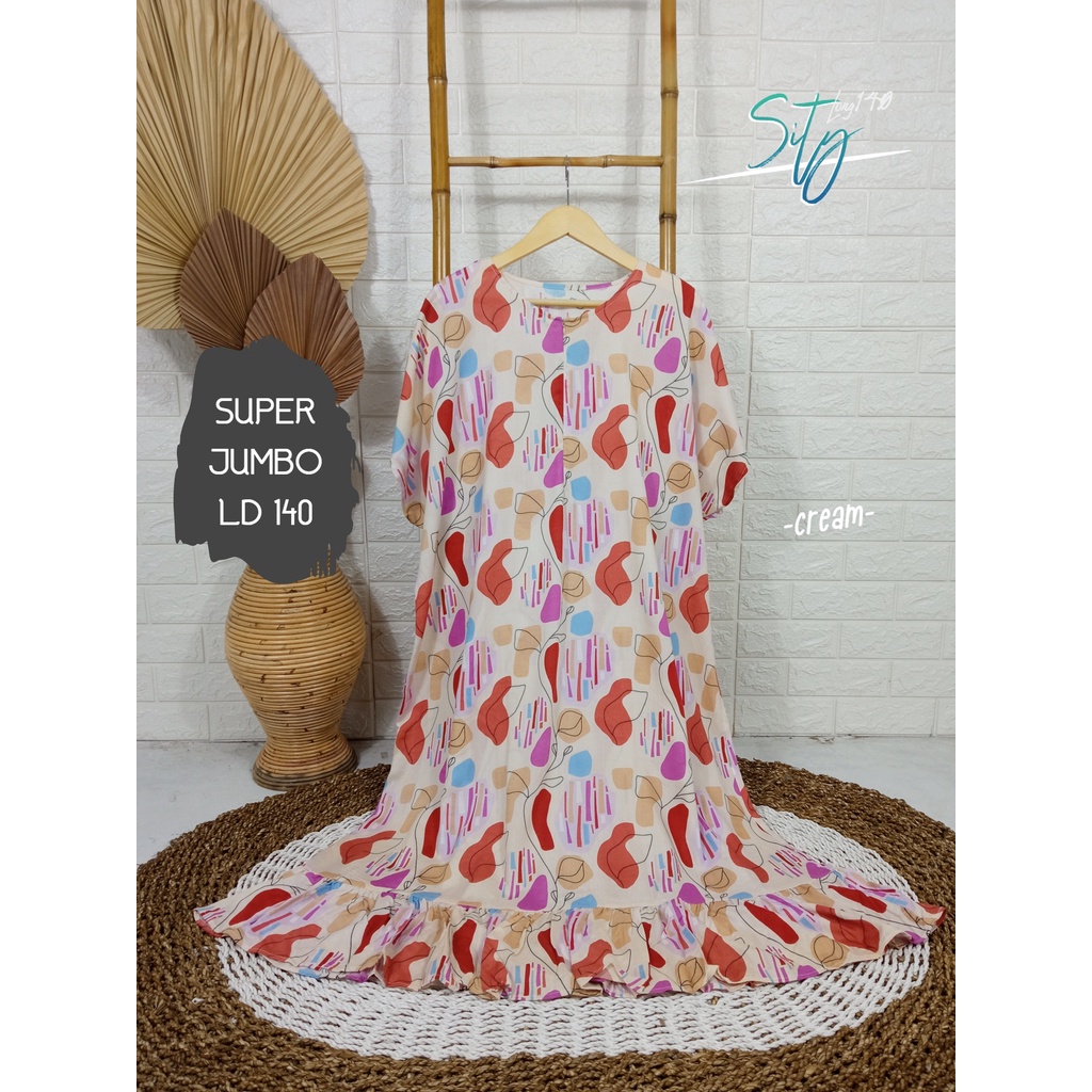 LD 140cm (40 Motif) Daster SUPER JUMBO dan Daster Kaftan LD 150cm Ruffle (Part 1) Daster Rempel JUMBO Daster Viral-Sity