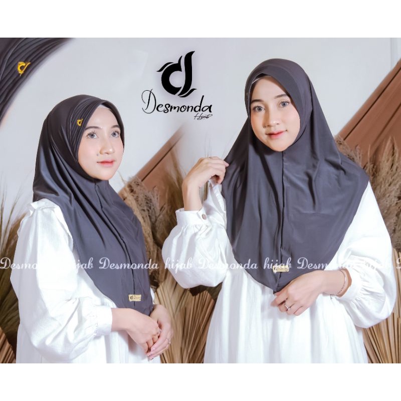 Hijab instan bergo pamela khimar penguin jersey by Desmonda Fashion