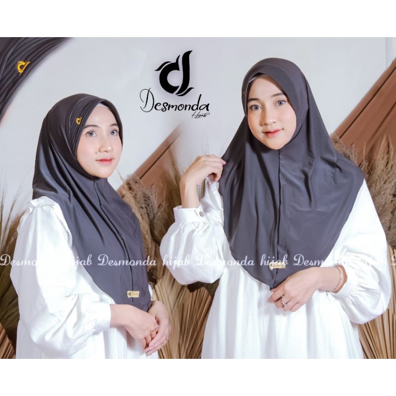 Hijab instan bergo pamela khimar penguin jersey by Desmonda Fashion