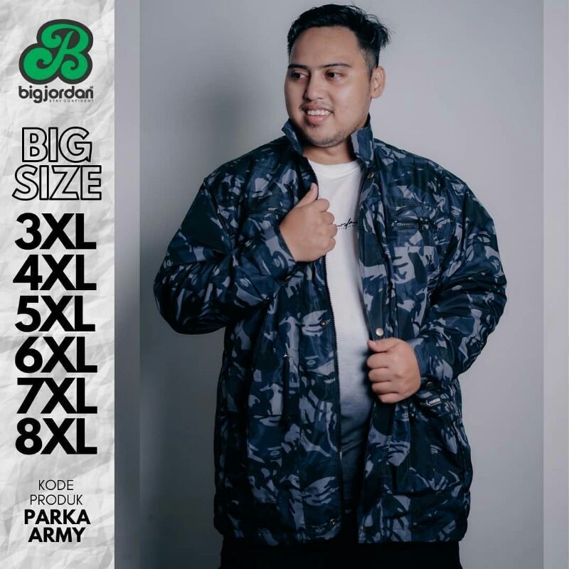 Jaket parka big size jumbo 3xl 4xl waterprof 5xl 6xl army ukuran besar 7xl 8xl anti air angin pria