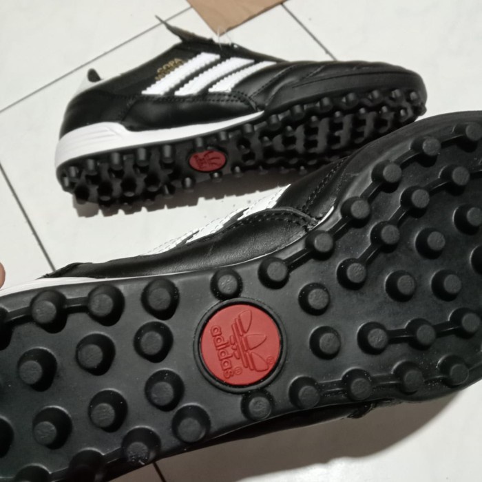 COD Sepatu Futsal Kulit Adidas Copa Mundial Sol Turf Gerigi Grade Ori - Hitam Putih, 39