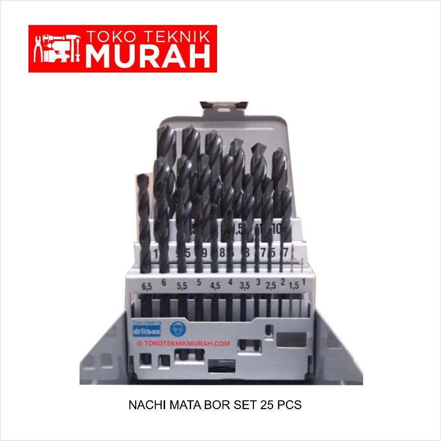 Nachi Mata Bor Besi Set 1 - 13mm - 25Pcs Drill Bits 13 mm - 25 Pcs Original Asli