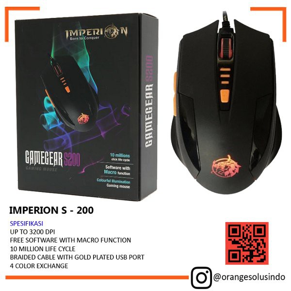 MOUSE GAME IMPERION S 200 - IMPERION S200 - MOUSE GAMING MACRO - MOUSE MURAH - MOUSE IMPERION S 200