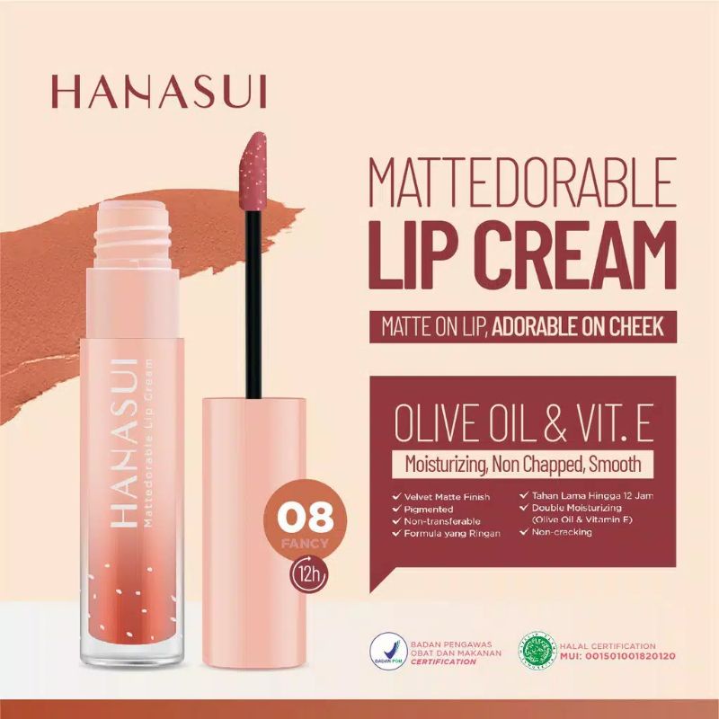 hanasui mattedorable lip cream | lip cream hanasui no 8 fancy | lip cream hanasui | hanasui