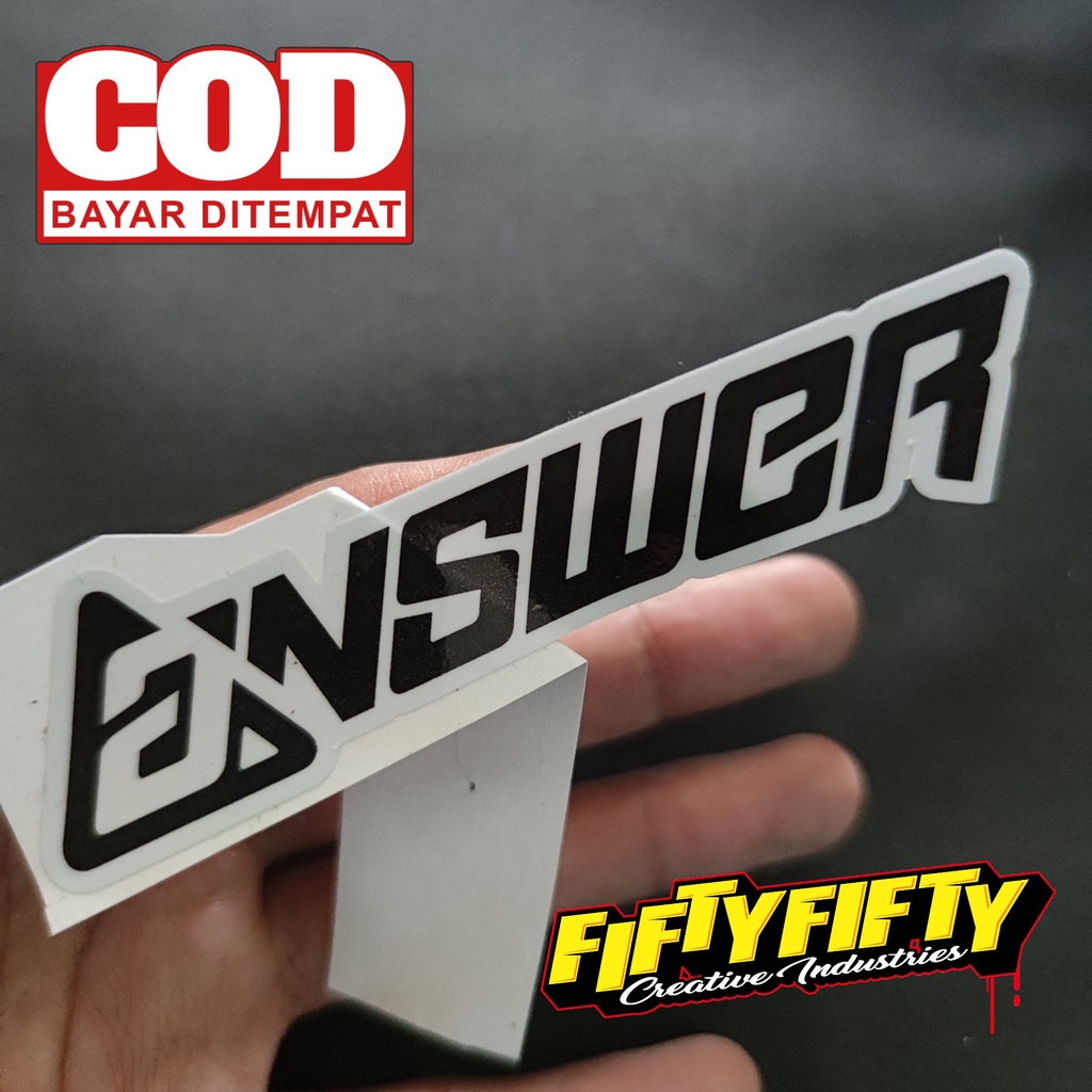 Stiker Print Cut ANSWER Stiker Printing Laminasi Glossy Tahan Air Stiker Motor Mobil Helm Sudah Membentuk Pola Desain