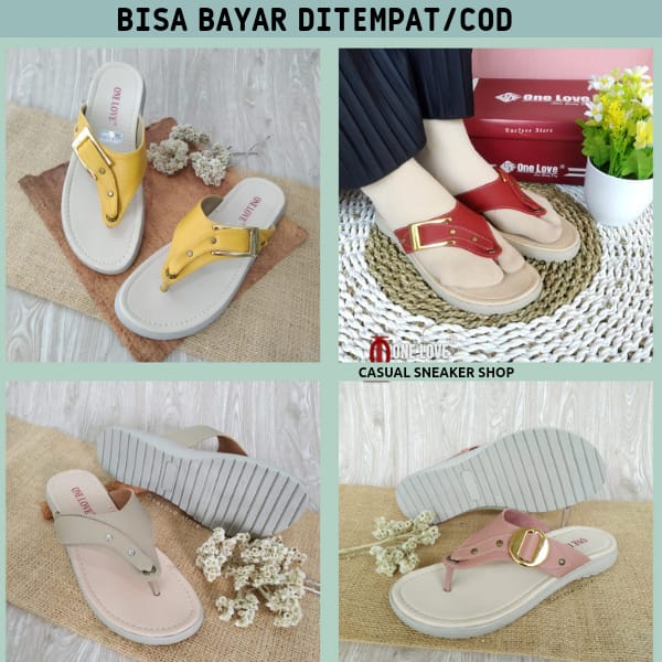 Sandal Wanita Sandal Jepit One Love Original Sol Karet Lentur Anti Slip Sandal Selop Kekinian