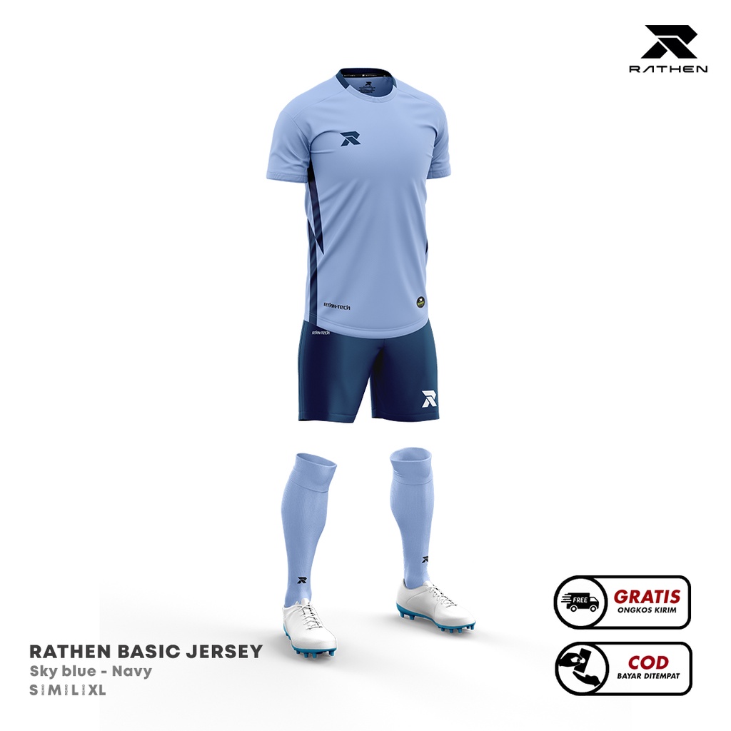 RATHEN - Setelan Jersey 1.0 Sky blue (biru langit)