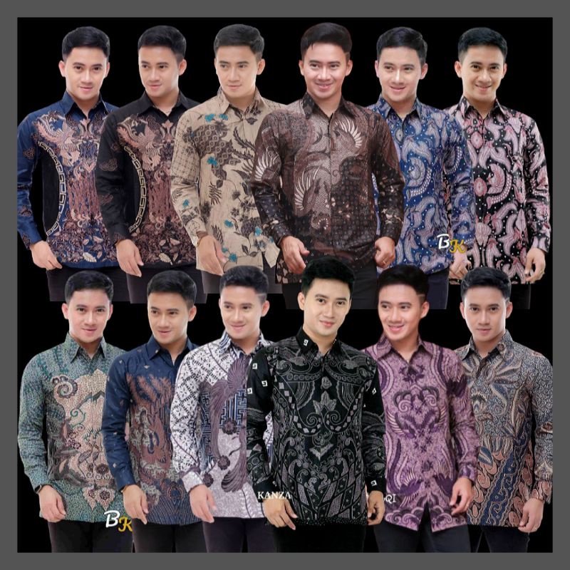 Batik Pria Lengan Panjang BATIK NAKULA HRB026 motif KERATONAN Kode 002 size M L XL XXL Reguler