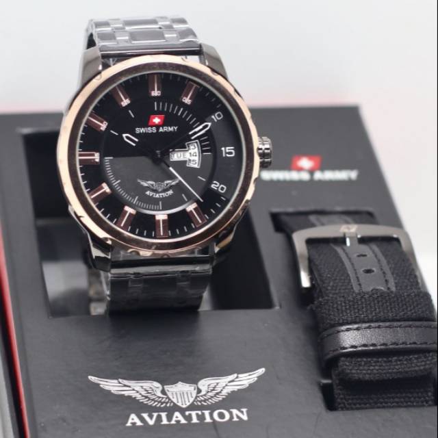 FREE TALI KANVAS JAM TANGAN PRIA AVIATION BEST QUALITY