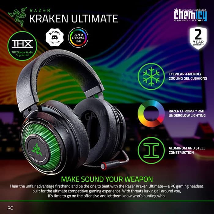 Razer Kraken Ultimate RGB THX 7.1 Spatial USB Gaming Headset