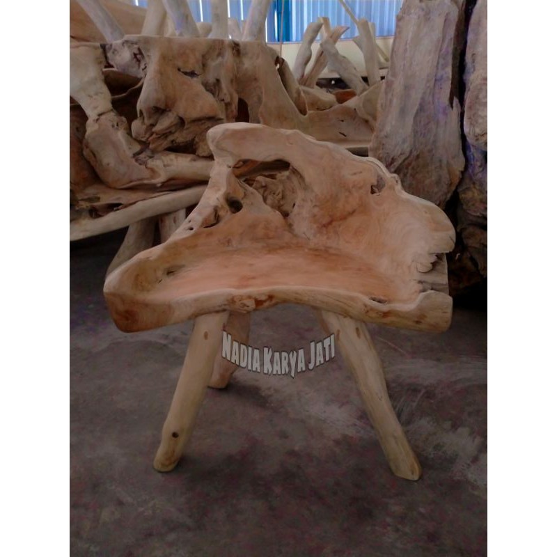 PAKET 2 KURSI AKAR JATI - KURSI LENONG dan 1 meja jamur