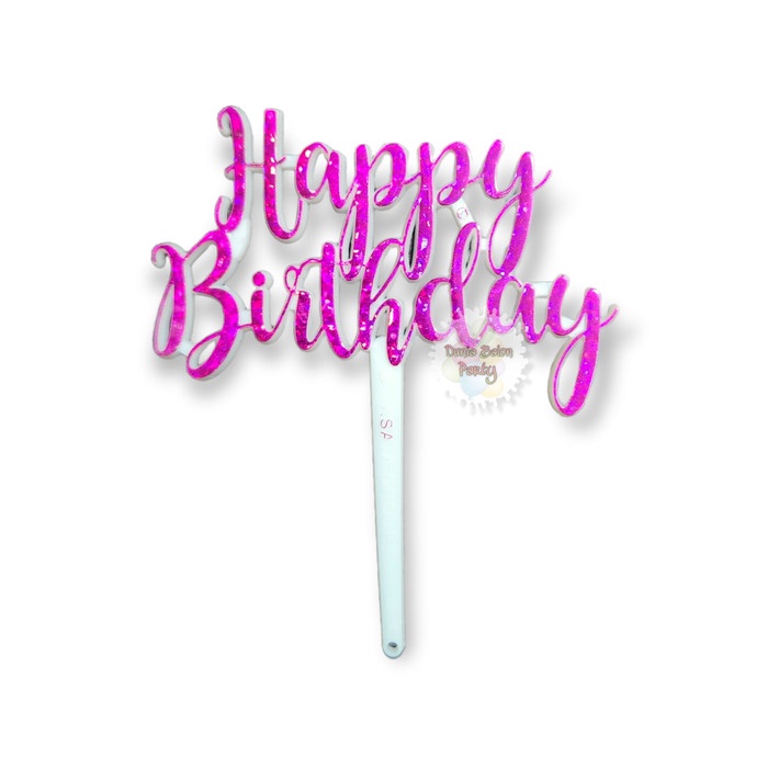 Cake Topper Happy Birthday / Tusukan Hiasn Kue Hbd Sambung Acrylic