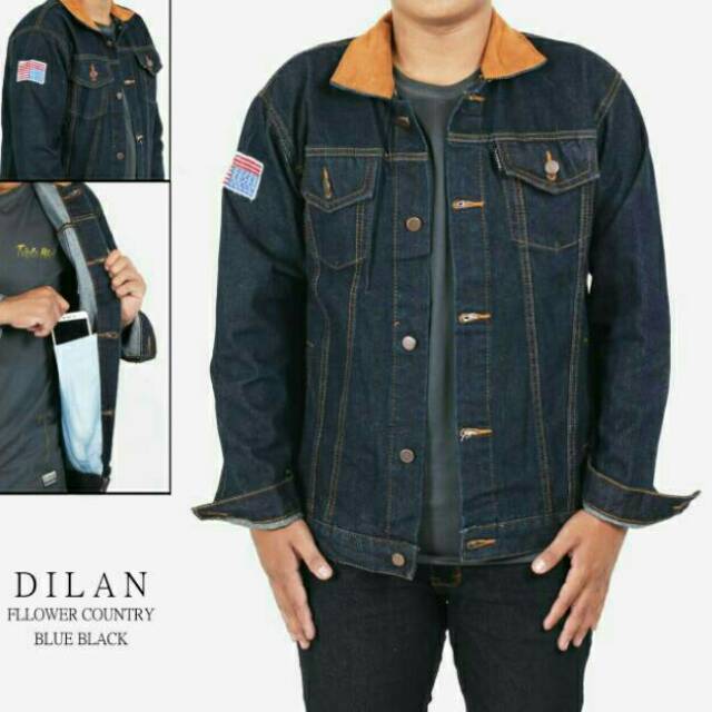  Jaket Dilan Jeans biru muda bioblitz blitz levis patch 