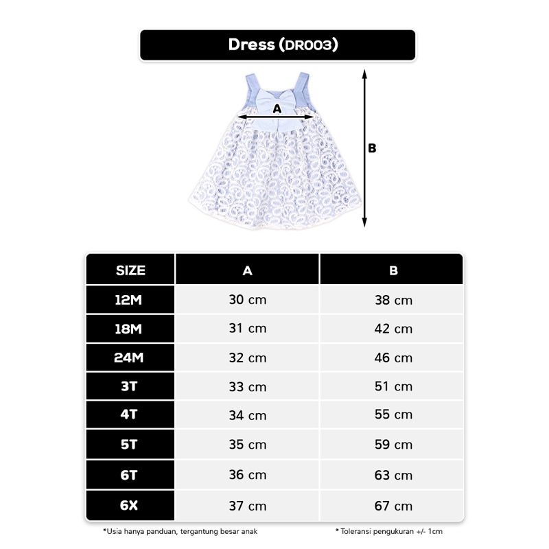 Girl Blue Lace Dress DR005 - Dress Brokat Anak Perempuan