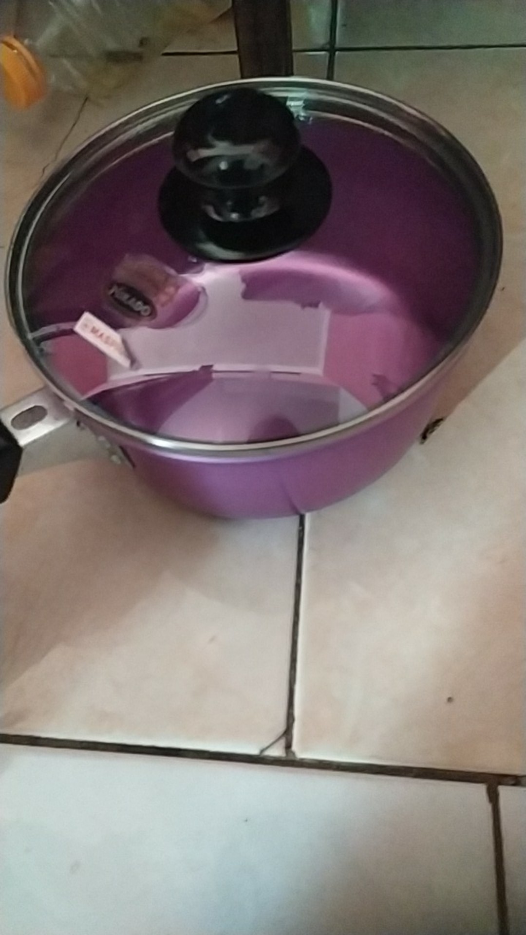 Maspion Panci New Primero Single Handle Tutup Kaca 16 Cm Ungu - Aluminium