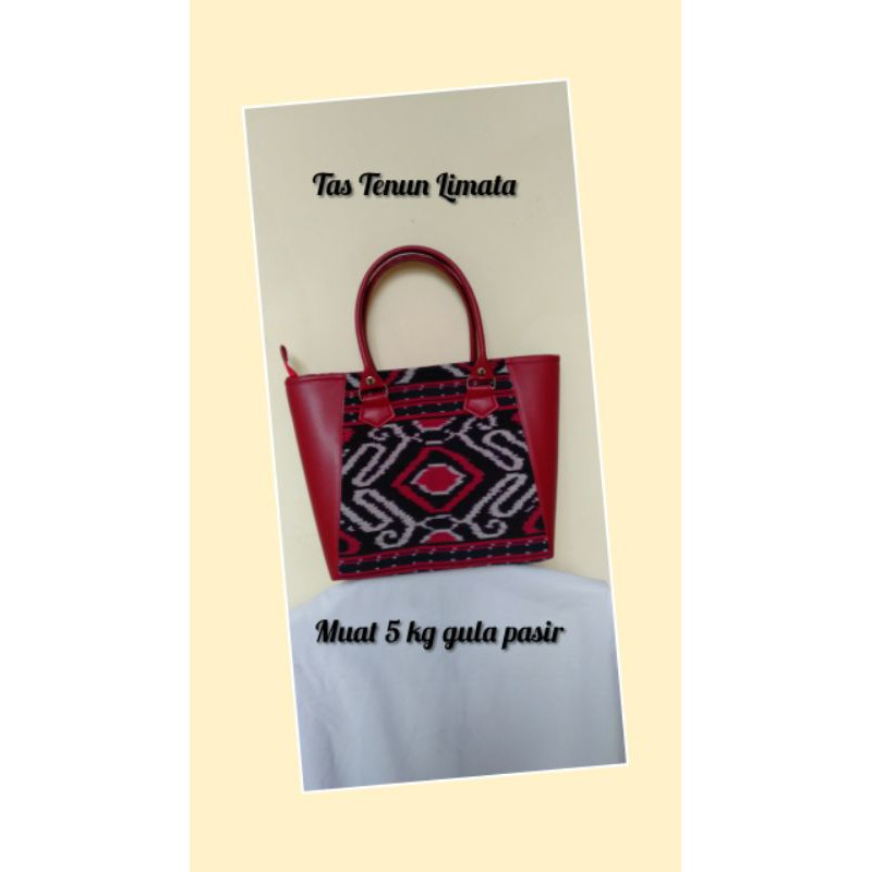 Tas Tenun Troso Merah(muat 5kg gula pasir)