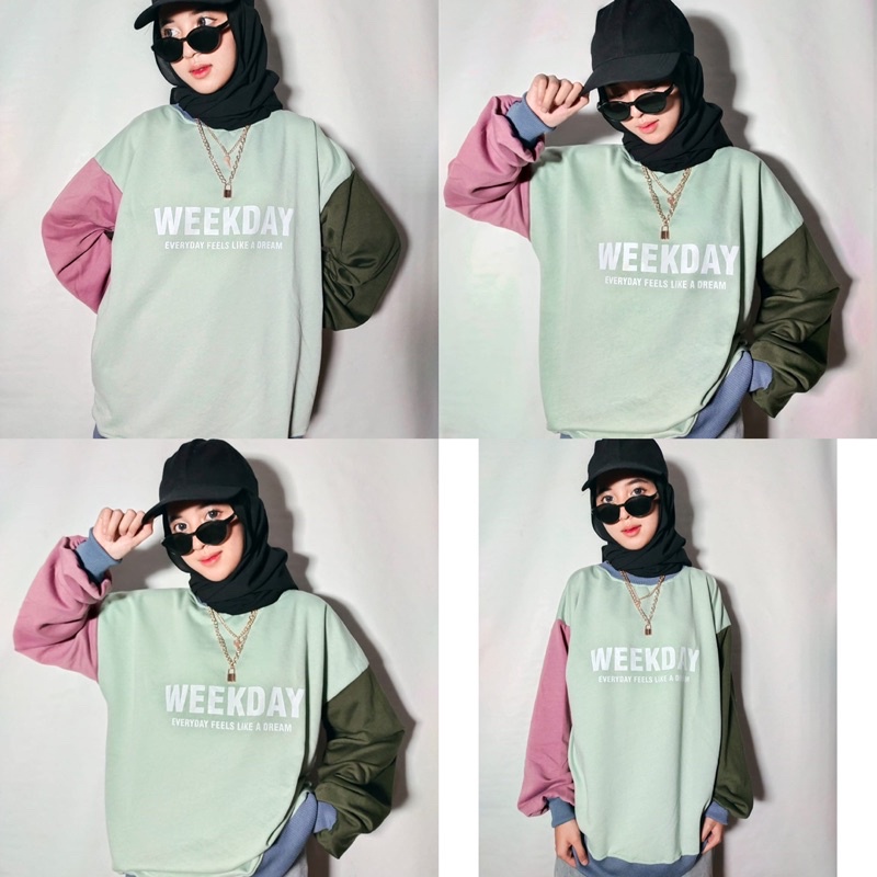 WEEKDAY SWEATER WANITA OVERSIZE | CREWNECK MURAH KEKINIAN