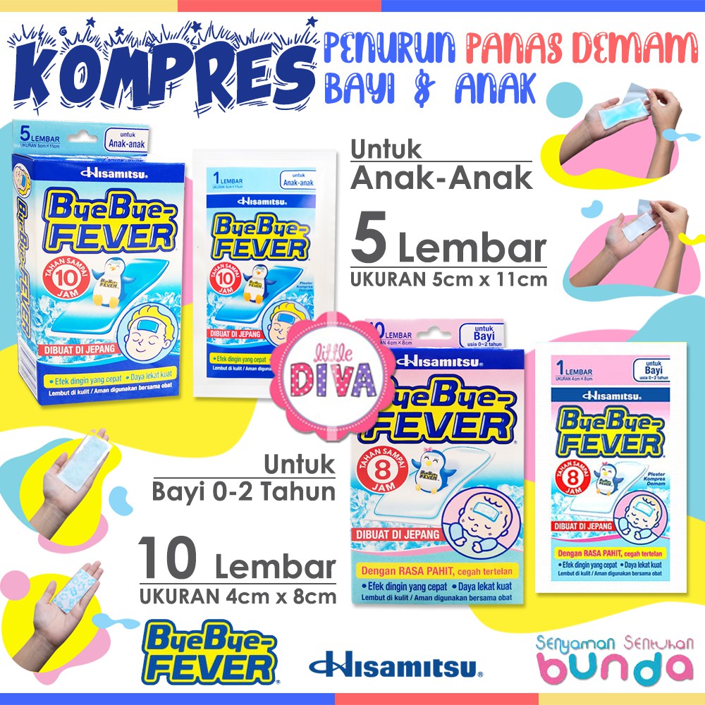 Ecer HANSAPLAST &amp; BYE BYE FEVER BAYI &amp; ANAK - Plester Kompres Penurun PANAS DEMAM Hansaplas ens