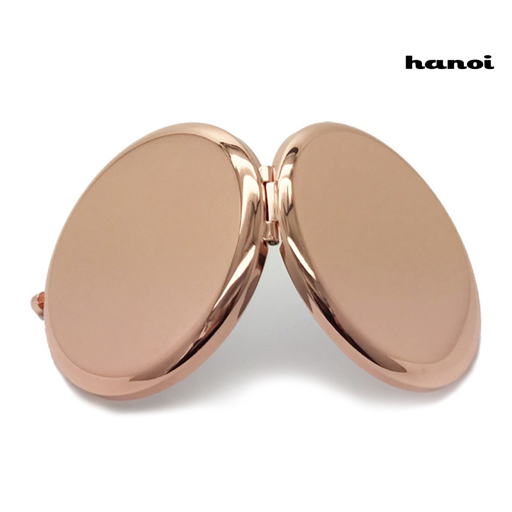 HQTM_Portable Round Metal Double Side Travel Pocket Mirror Women Beauty Makeup Tool