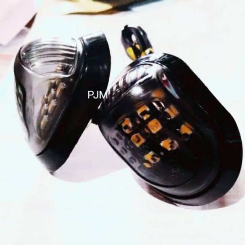 Sen LED tempel oval HIQUAL  r15 v3/cbr150r/gsx150/r25/r15 v2/ninja150rr/ninja250 karbu