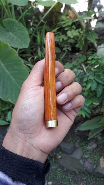 Pipa kayu galih secang warna natural 9-11cm