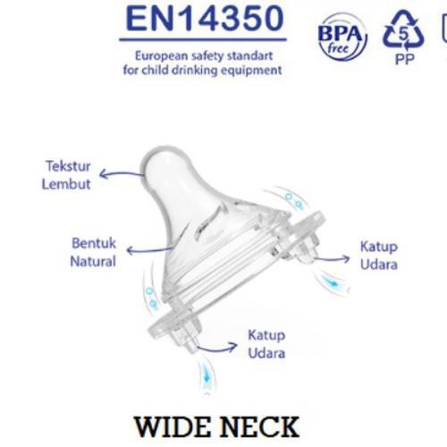 Baby Safe dot nipple Wide neck isi 2 M L babysafe wideneck standart