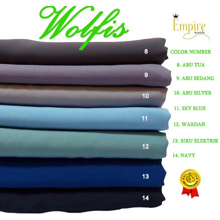 KAIN WOLFIS  PREMIUM HARGA PER 0.5 METER