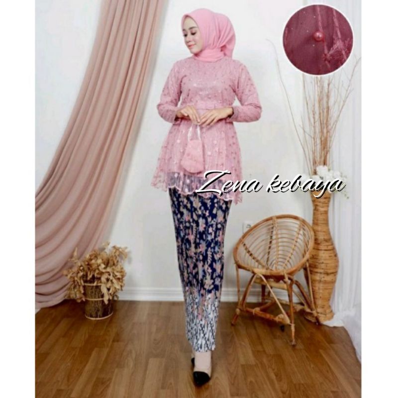 SET KEBAYA MODERN KEBAYA WISUDA KEBAYA BRUKAT TULLE KEBAYA PESTA MODERN