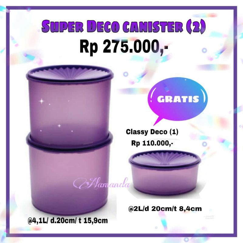 Tupperware deco canister (2) Free classy deco
