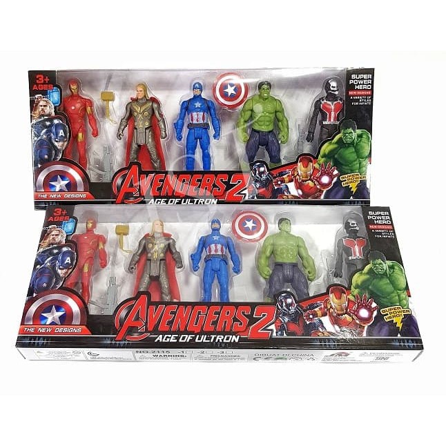 (BISA COD &amp; Gratis Ongkir ) Mainan  Anak laki figure Robot  Avenger 2 AGE of ULTRON 2115 / 1 SET 5 pcs Superhero