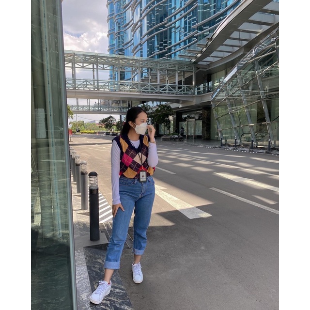 Diamond Knit Vest / Vest Rajut / Vest Wanita / Vest Knit