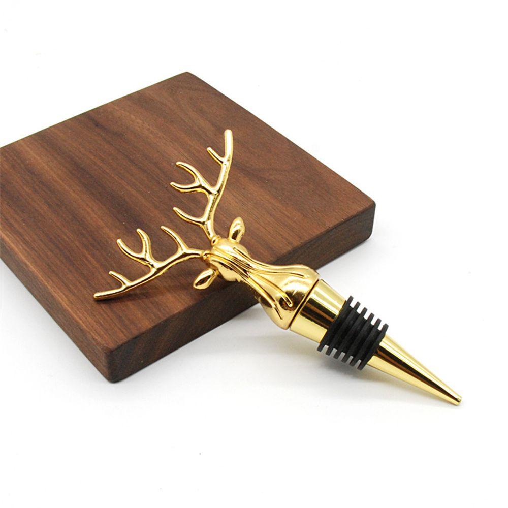 Solighter Deer Stag Head Wine Beer Stoppers Reusable Plug Sealer Bebas Bocor Memopa Kesegaran Stainless Steel