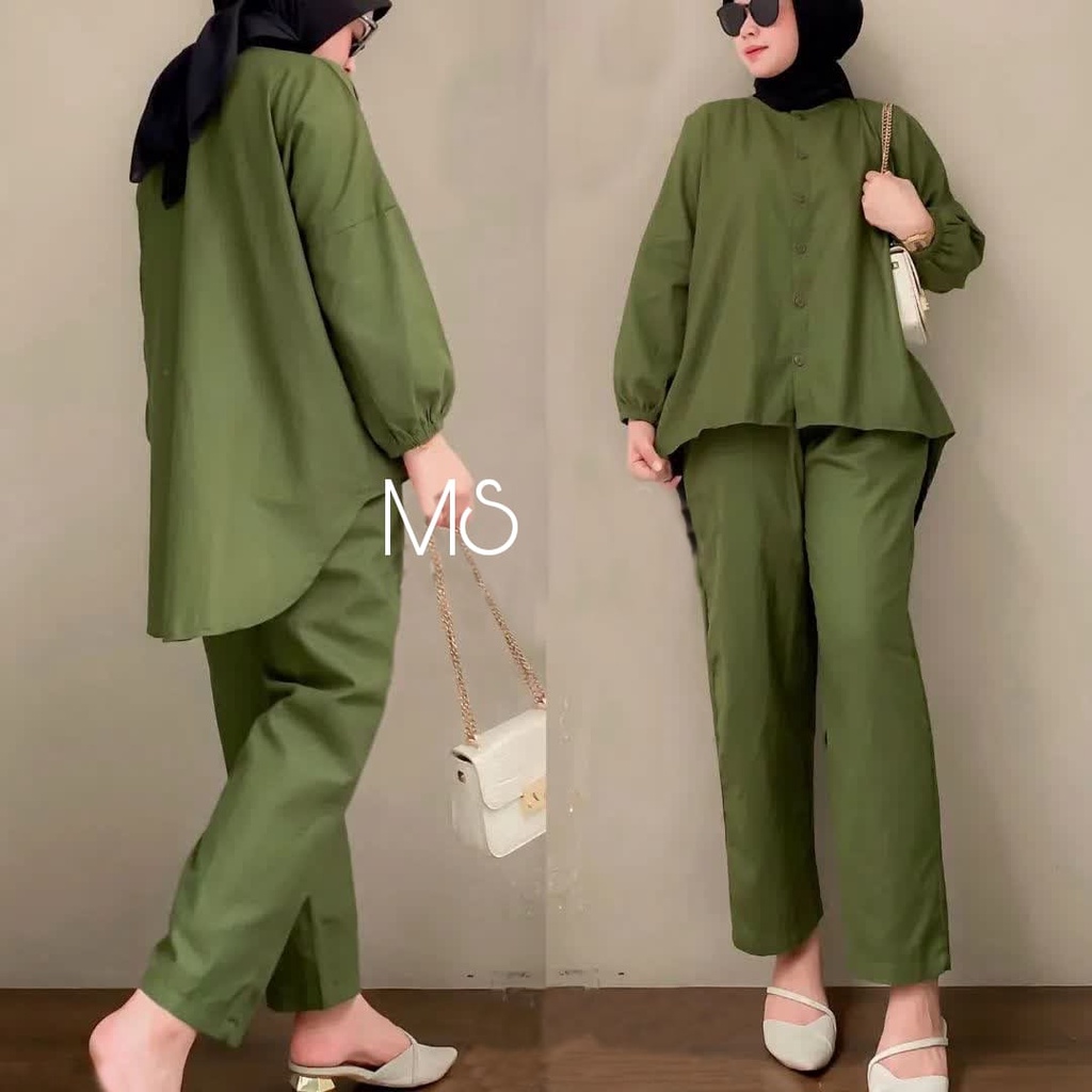 One set muslim Korean style/ Set Sayra / set baju muslimah terbaru / AG pakaian wanita busana muslim kekinian