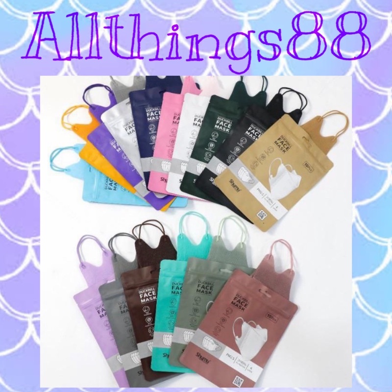 Masker Duckbill SHUMU Premium Free Hijab Strip 10 pcs Warna 4 ply ORIGINAL