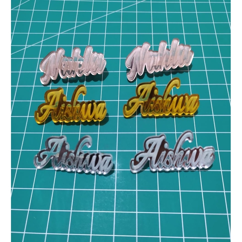 Custom Bross Outline / Bross Custom / Nama Custom Akrilik