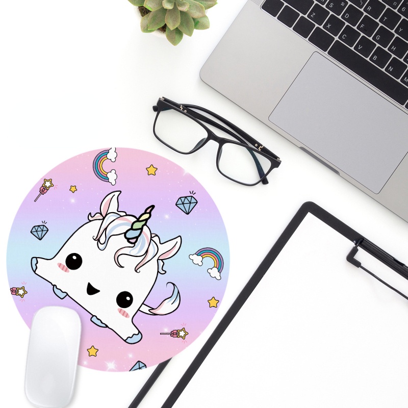 Mouse Pad Anti slip Motif Kartun Kelinci / Beruang / Unicorn Gaya Korea Untuk Anak Perempuan