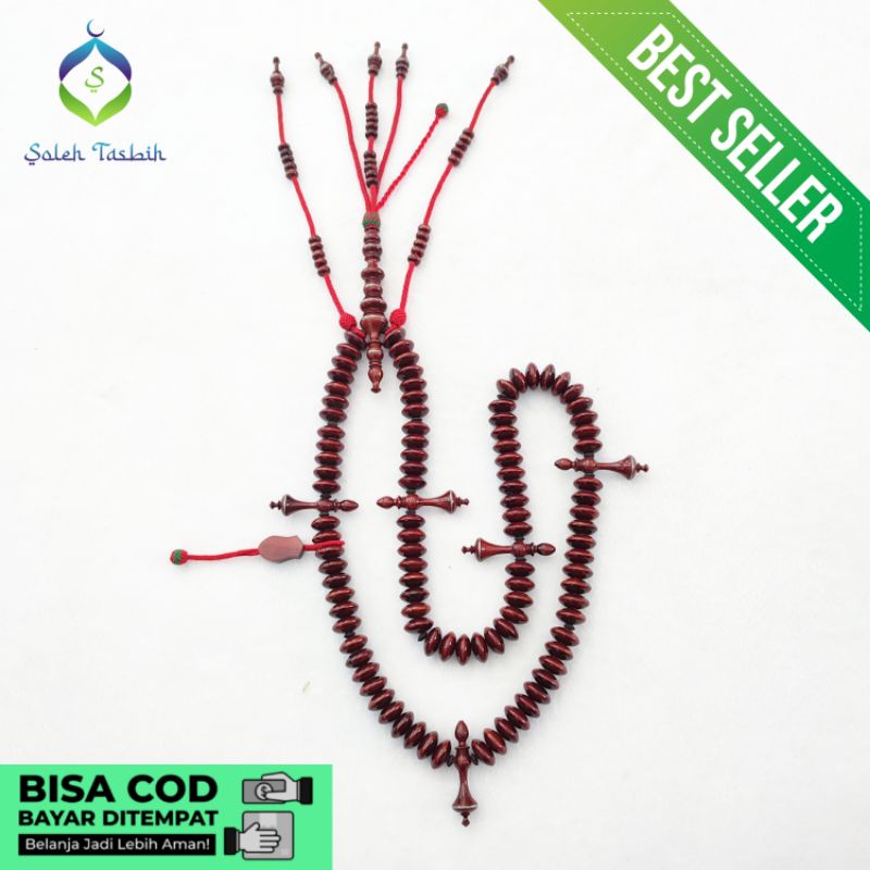 Tasbih Tijani Kayu Galih Nagasari Super, Size 7mm x 16mm_COD