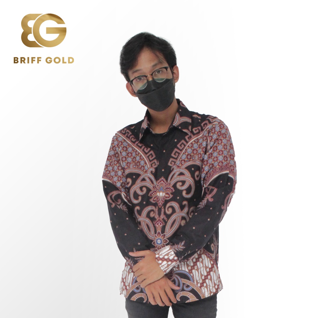 Kemeja Batik Briffgold Parang Bunga Lengan Panjang