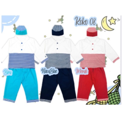 RAMADHAN SALE !!! SETELAN BAJU KOKO ANAK VINATA LITTLE STRIPY UMUR 1 TAHUN KOKO VINATA LITTLE STRIPY