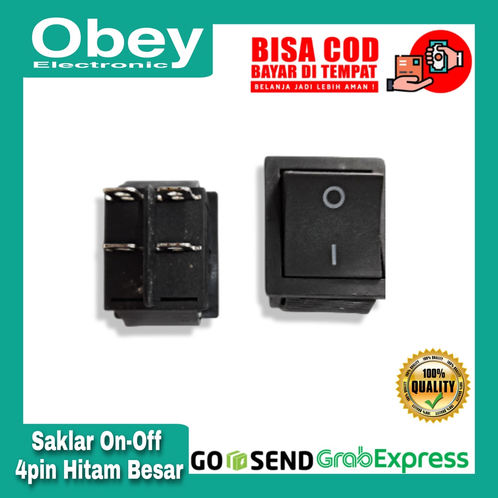 Saklar On-Off Besar 4 pin Hitam