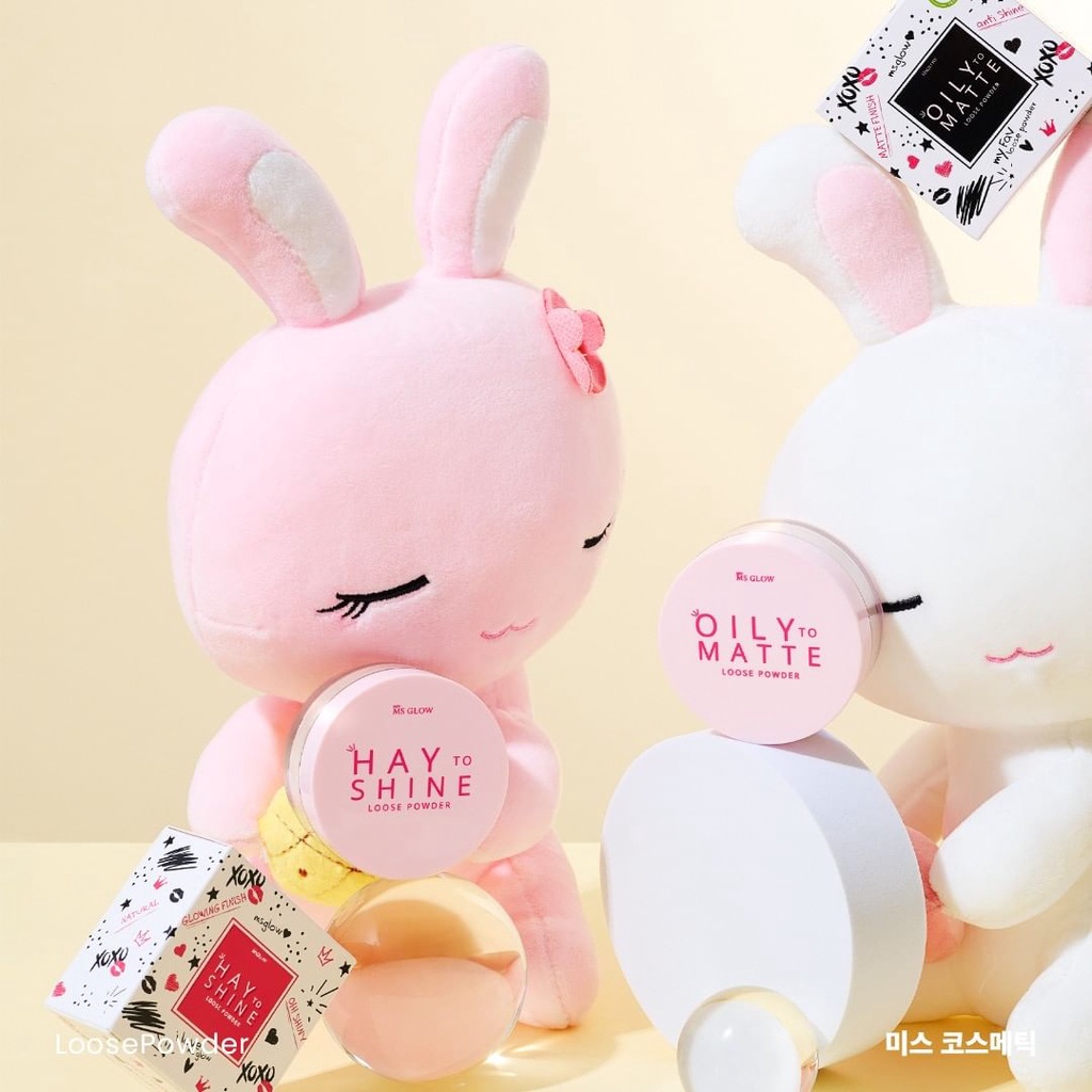 Loose Powder MS Glow Ori Hay To Shine Ivory & Oily To Matte 20 gr I Bedak Tabur MS Glow Anti Sebum Y