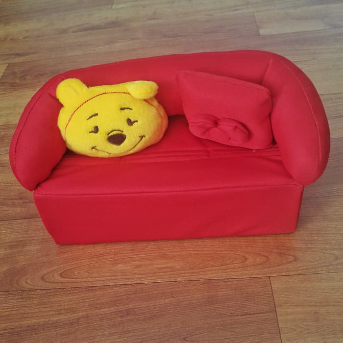 tempat tissue sofa pooh polos ( hk cover kulkas galon doraemon mickey
