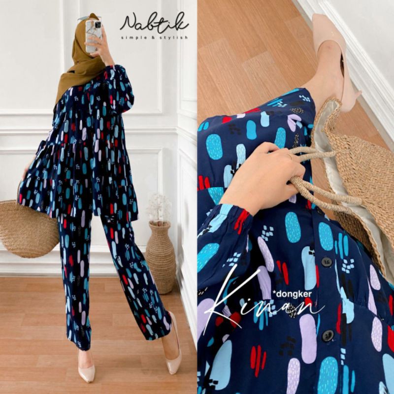 SETELAN WANITA MUSLIM RAYON VISCOSE KINAN SET ORI NABTIK SOLO