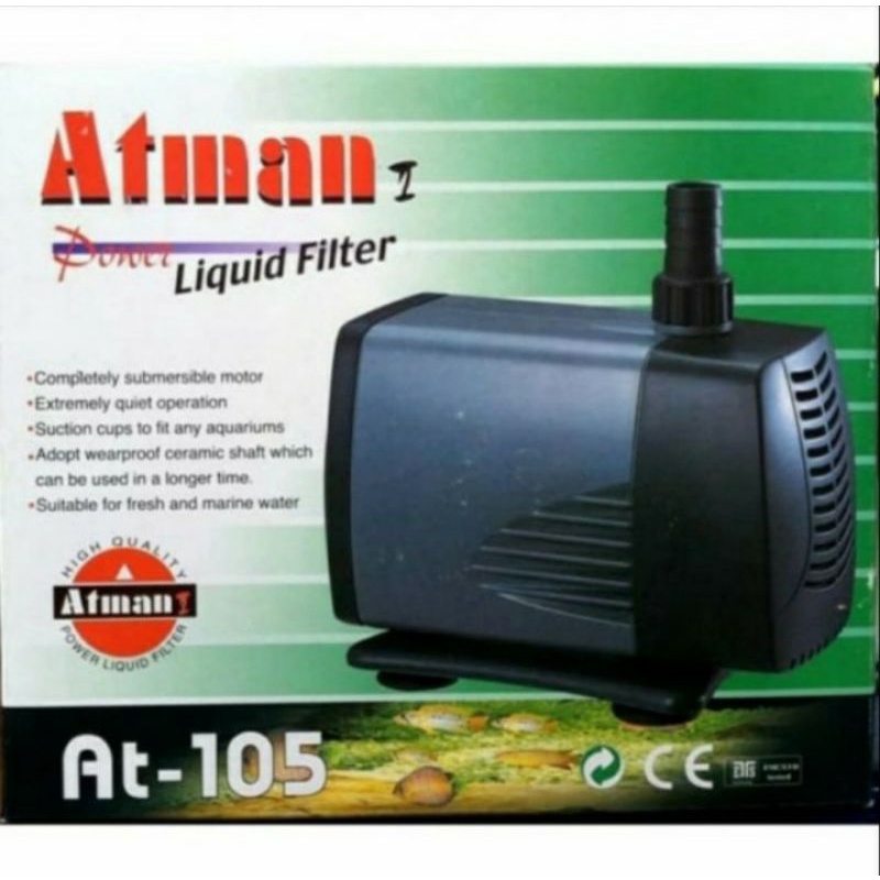 ATMAN 105 MESIN POMPA AIR AQUARIUM KOLAM MESIN FILTRASI MESIN SORKULASI AQUARIUM KOLAM AT105