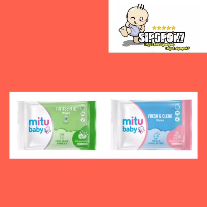 Jual MITU Baby Wipes Tisu Basah Antiseptic Refreshing 4s | Shopee Indonesia