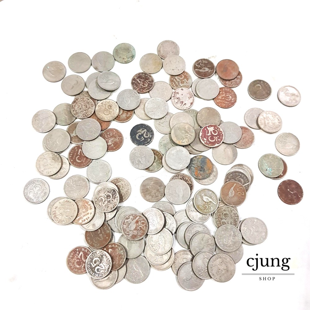 uang koin logam Rp 25 gambar burung tahun 1971