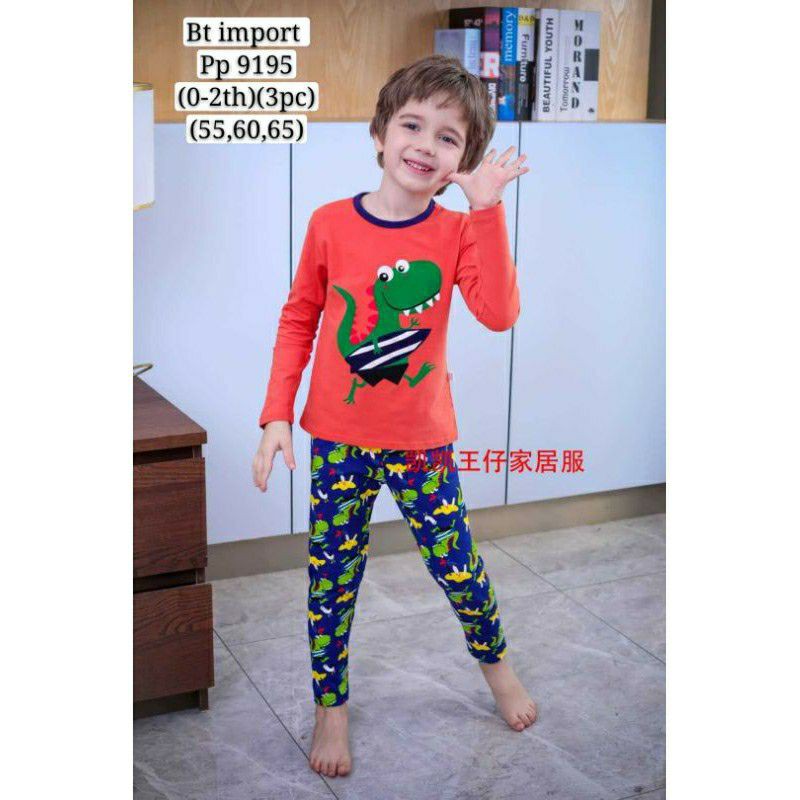 Piyama Anak Import PP dino orange