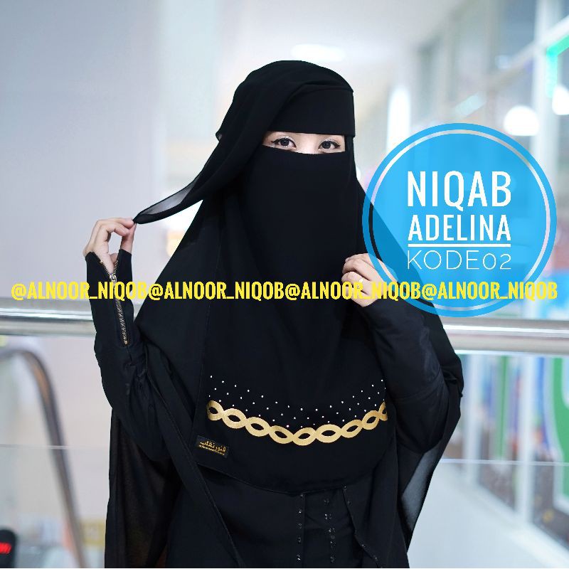 niqab ADELINA kode 02 cadar bandana by alnoor niqob temboro cadar poni nikop cantik