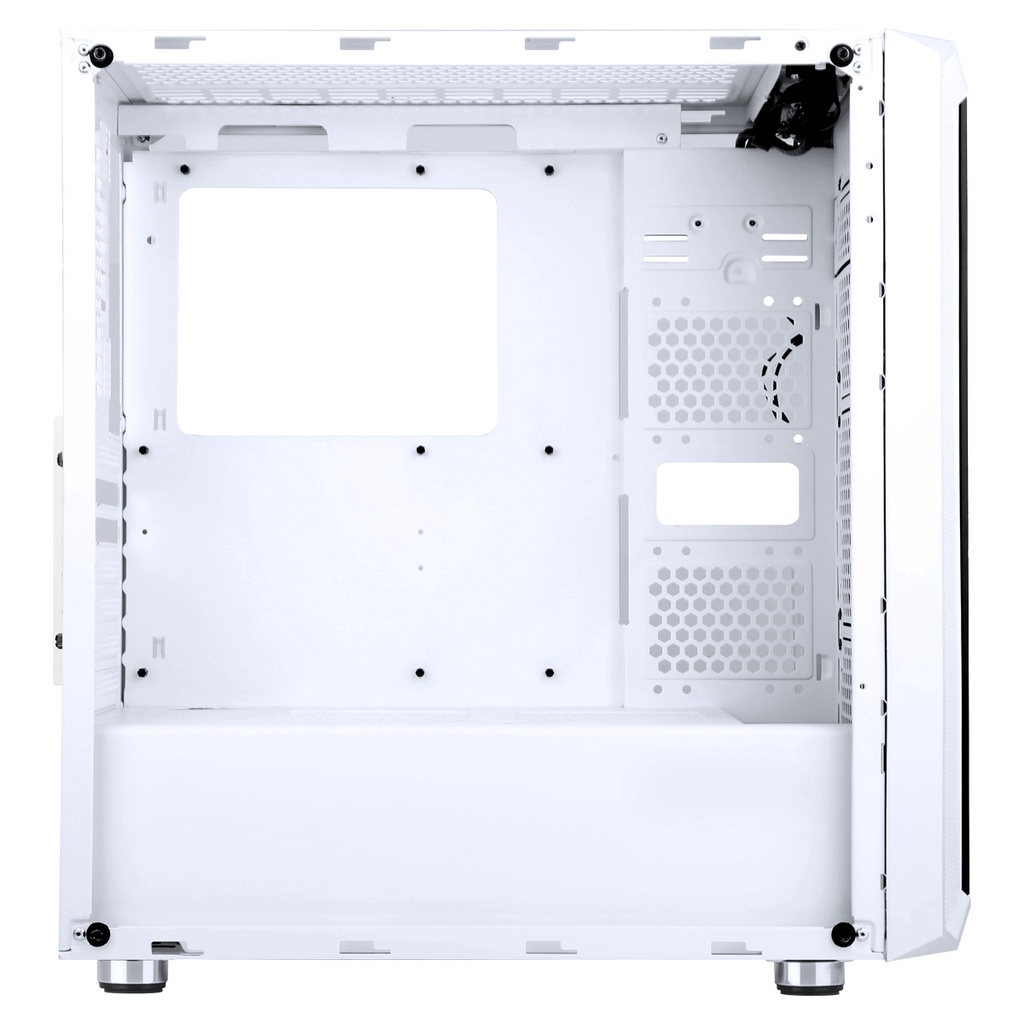 Case Abkoncore Helios H301G White (3 Fan RGB, ATX, Temper) Casing Abko