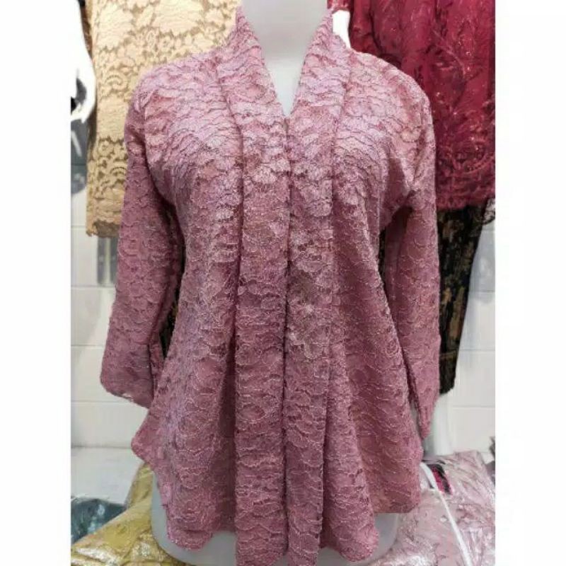 PROMO !!! ATASAN KEBAYA FLOY BRUKAT SERI WARNA DAN UKURAN / KEBAYA KUTUBARU